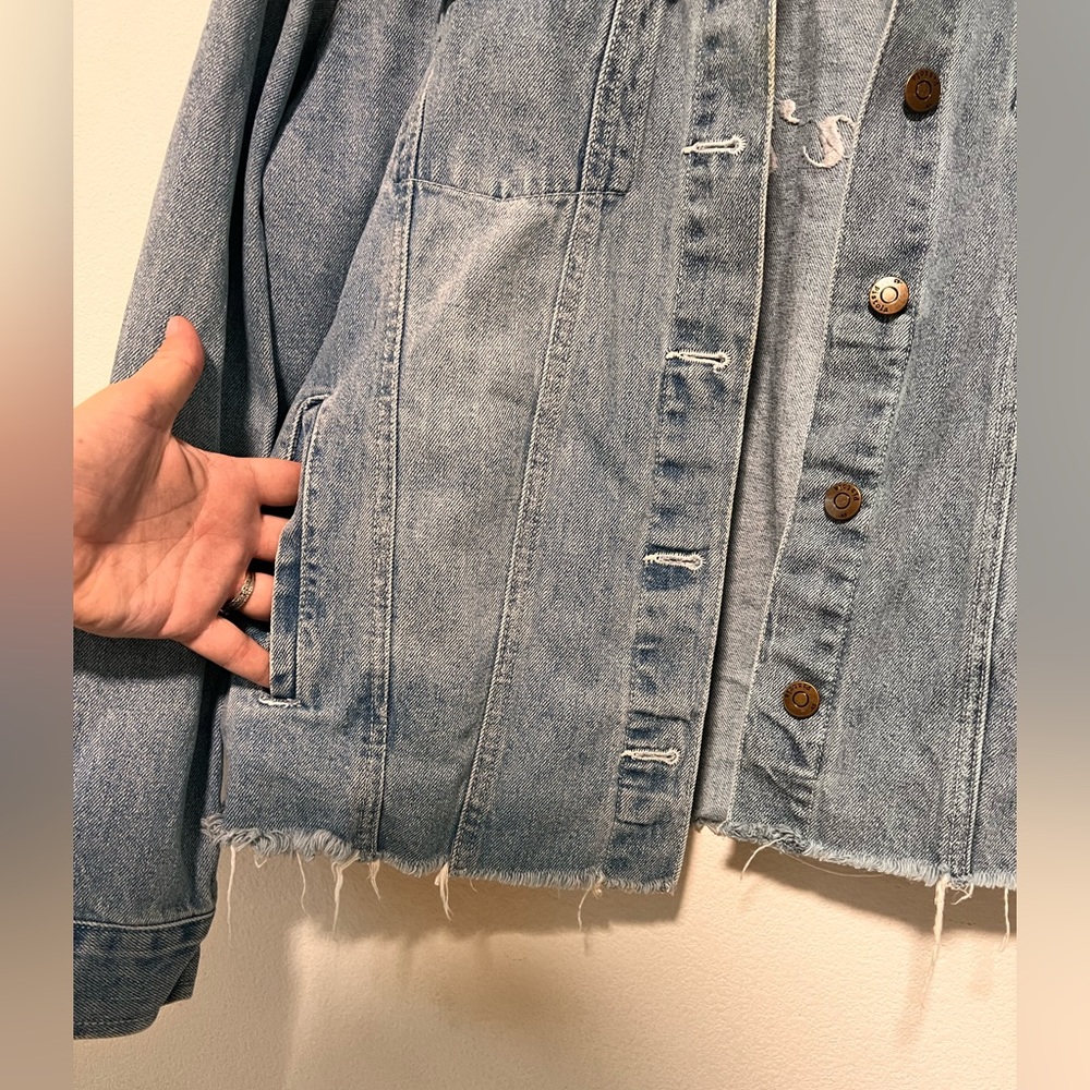 Denim Jacket with Embroidered Back - Picture 12 of 16